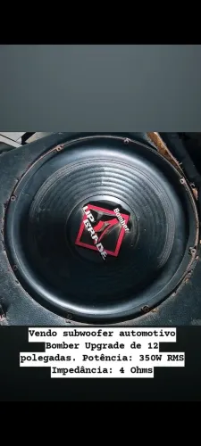 Subwoofer automotivo Bomber Upgrade 12 polegadas- 150,00