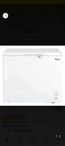 Freezer horizontal Philco 199lt