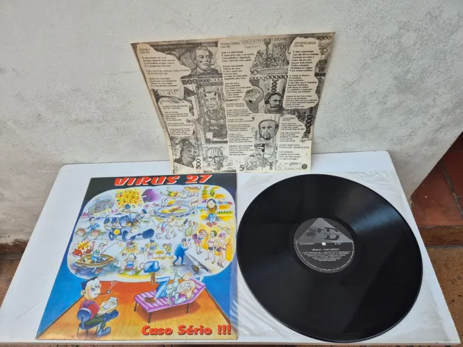 LP Vírus 27 - Caso Sério !!! LP Original 1990 Devil Discos Com Encarte