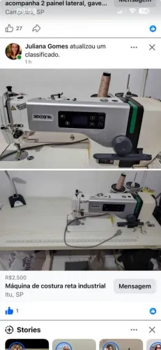 Máquina de costura reta industrial