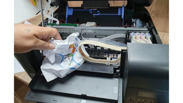 Papel preso impressora