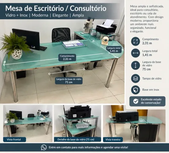 Linda e elegante mesa de escritório/clínica