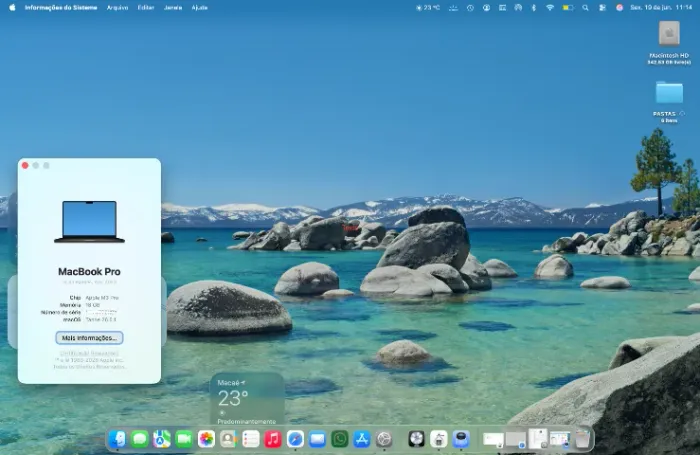 MacBook M3 18GB 512 SSD MAC OS TAHOE 26.5.1 TELA RETINA LIQUID XDR