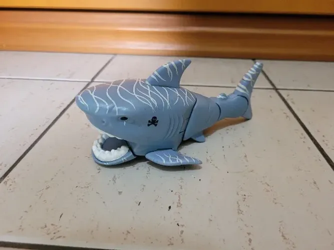 Imaginext, tubarão azul com mandíbula articulada