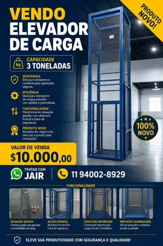 VENDO ELEVADOR DE CARGA