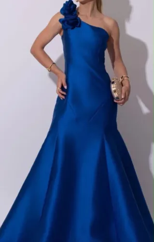 vestido zibeline azul novo