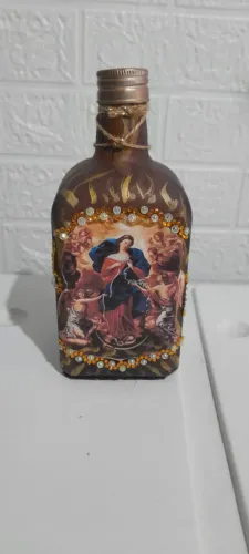 GARRAFA DECORATIVA ARTESANAL RELIGIOSO