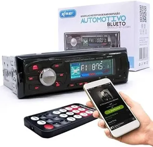Som Automotivo Knup C15 Bluetooth Atende Chamadas, Preto