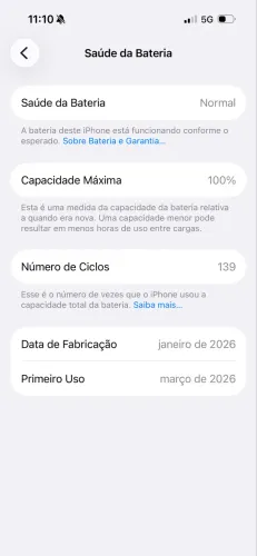 IPHONE 16 128GB BRANCO NA GARANTIA ATÉ ANO QUE VEM