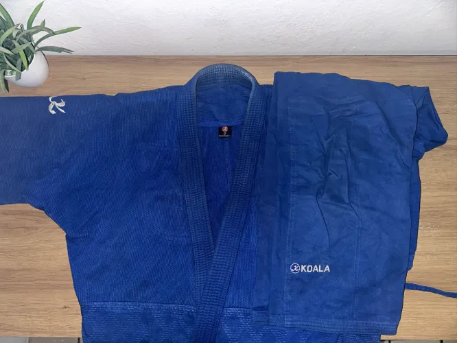 Kimono Koala Trançado Ouro Judô Adulto Azul A2