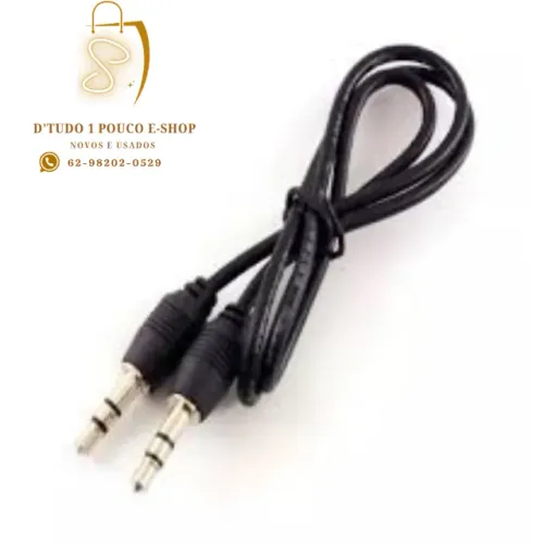 Cabo Auxiliar De Áudio P2 X P2 Stéreo 50 Cm - Preto-NOVO