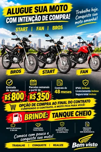 Honda Bros 2026  LOCAÇÃO COM INTENÇÃO DE COMPRA 