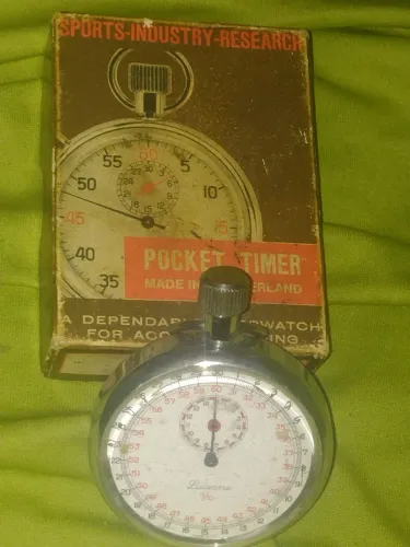 Cronômetro mecânico suíço,da marca Lucerne pocket timer, funcionando perfeitamente .