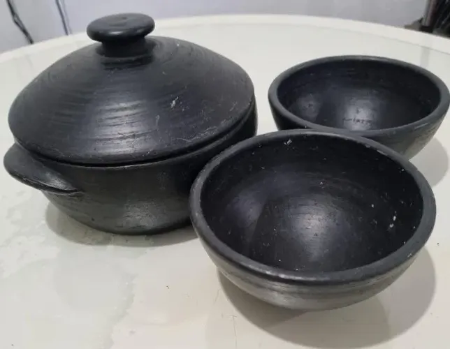 Kit panela de barro + 2 cumbuca de barro