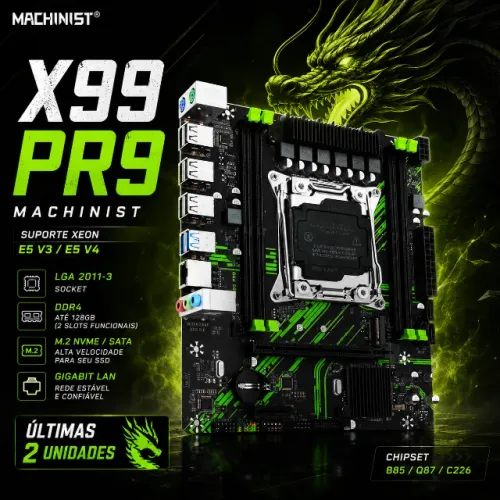 Placa Mãe Xeon X99 Machinist DDR4 NVMe M.2 - Nova (Últimas 2 Unidades)