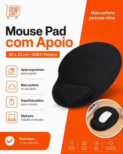 Mouse Pad com Apoio 20 x 23 cm 63911 Victory