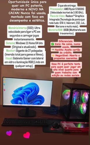 Vendo pc game Ryzen 5