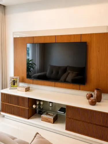 Painel e Rack em Madeira