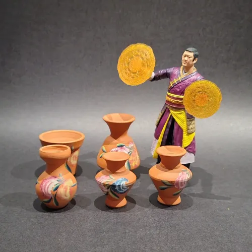 Lote Mini Vasos Barro Barcelos Português Antigo Diorama 1/12 Marvel Legends