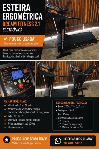 Esteira Dream Fitness,Pouco usada