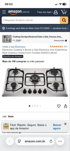 Cooktop eletrolux ferro fundido