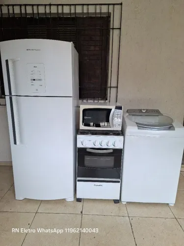 Geladeira Frost Free+Fogão 4 bocas+Máquina de lavar+Micro-ondas em Guarulhos-sp