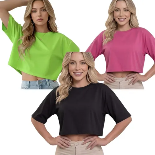 Cropped oversized liso - Atacado