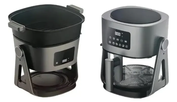 Air Fryer Rotativa 2 Em 1 Fritadeira E Grill 5l 1500w Cor Cinza