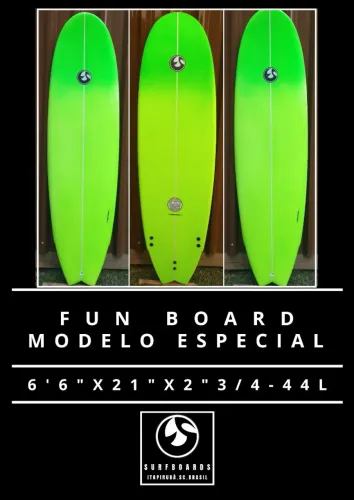 FUN BOARD 6'6". 44L. NOVO