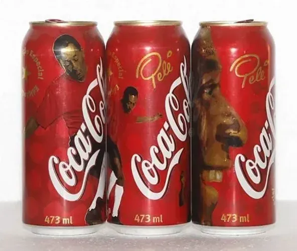 Latas Coca Cola Pelé - Coleção latas antigas - Coca Cola