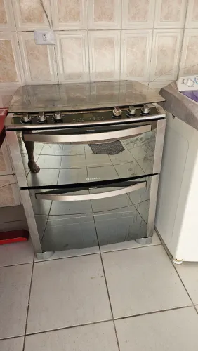 Fogão Electrolux 76 DGX Inox 5 Bocas - 2 Fornos (Gás + Elétrico)