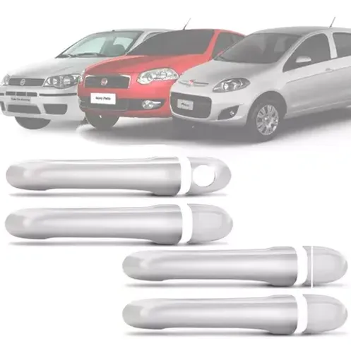 Aplique Fiat Palio / Siena G3 G4 / Strada - Maçaneta Cromada - 4Pt - 08.020