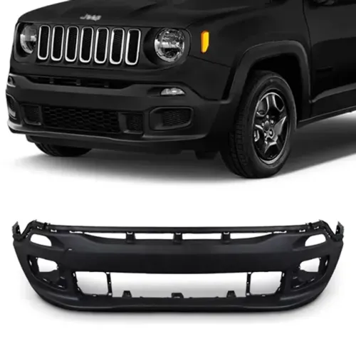 Parachoque Jeep Renegade 2015 à 2018 - Dianteiro Preto Flex 4x2- Furo Farol Auxiliar- Loma
