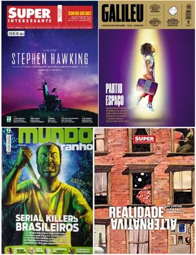 Kit Revistas Superinteressante, Mundo Estranho, Galileu + Livro