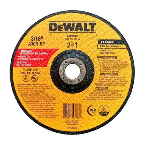 Disco de Desbaste de Soldadura 2 x 1 Metal 180mm x 4,8mm x 22,23mm Dewalt DW80702