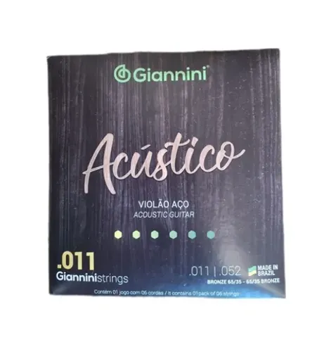 Encordoamento p/ Violão Aço 0.11 Giannini Bronze Série Acústico