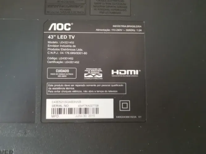 tv aoc le43d1452