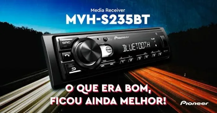 Auto Radio Pioneer MVH-S235BT Bluetooth USB Controle Lançamento 2024