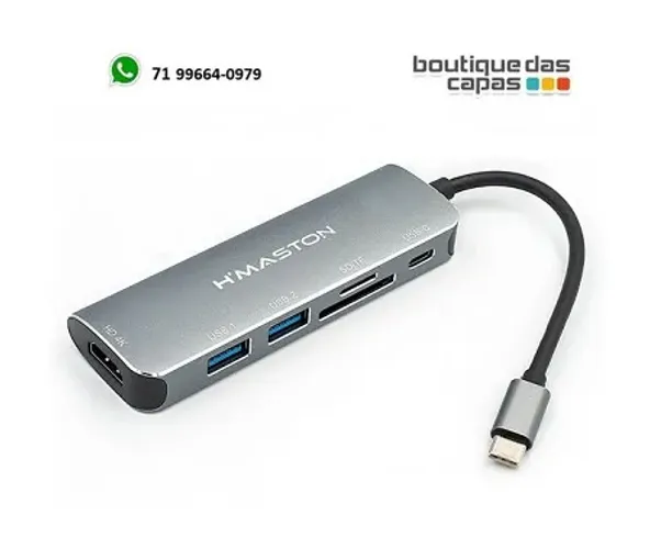 Hub Multifuncional TIpo-C 6 em 1 zhq-02 para macbook notebook dell lenovo hp
