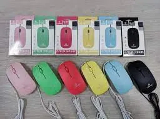 Mouse Óptico Ergonômico Cabo Usb Modelo cores diferenciadas, Com Fio