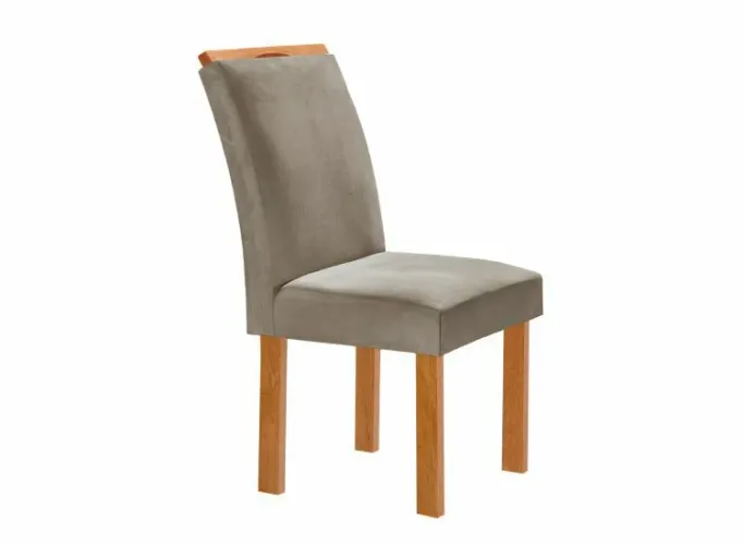 16557.Kit com 2 Cadeiras Londres Cinamomo Veludo Bege Tec 168 Cel Moveis SR