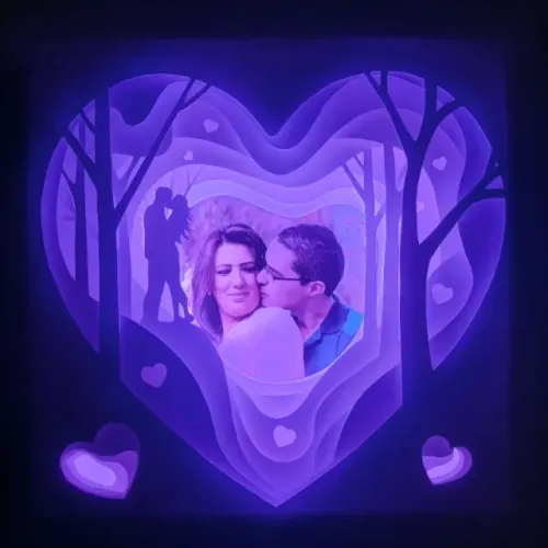 Luminária Led Colorido Abajour Quadro Foto Romântica Namorados Casal Presente Casamento