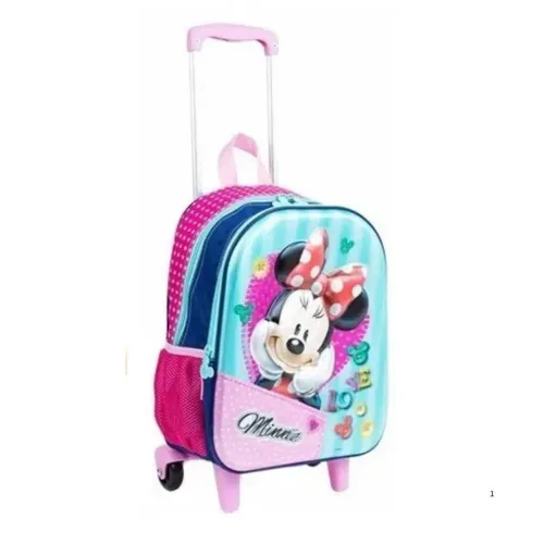 Mochila Minnie Mouse 3d Lançamento 17x Tam M Rodinhas