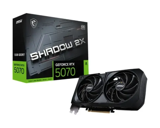Placa de Vídeo Nvidia GeForce MSI RTX 5070 Shadow OC 2X 12GB, 192Bits, HDMI/3X Displayport