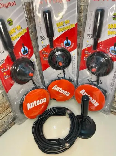 Antena Digital Interna 360° - Sinal Forte e Sem Energia