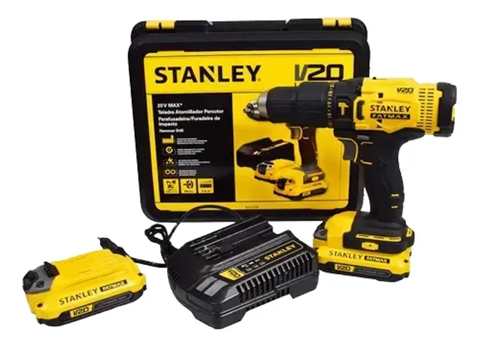 PARAFUSADEIRA E FURADEIRA DE IMPACTO 20V 2 BATERIAS + MALETA - STANLEY