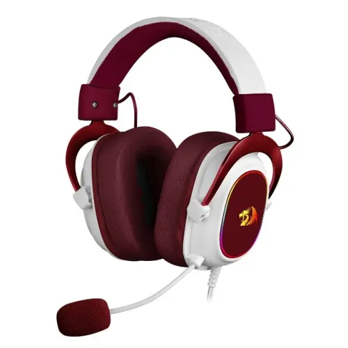 Headset Gamer Redragon Zeus X White/Red Led RGB Surround 7.1 USB - WZetta