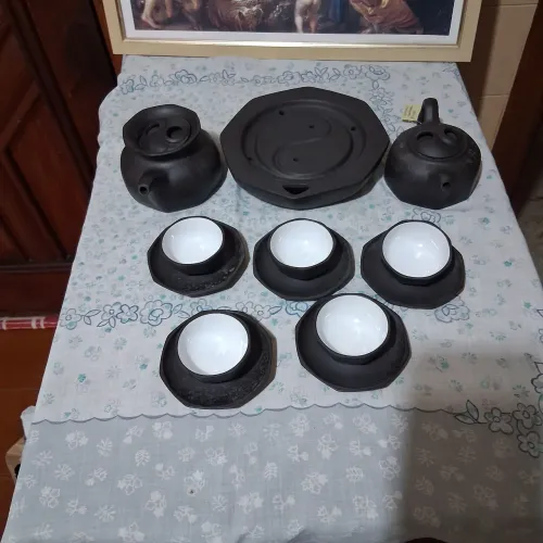 Jogo chá Chinês  argila roxa  9 peças 