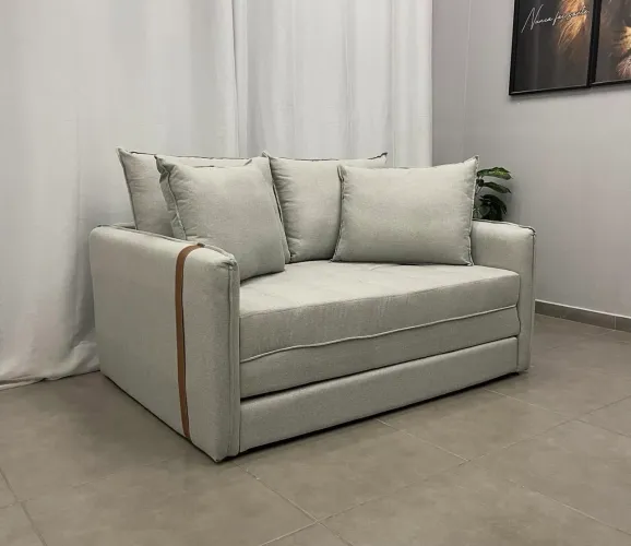 Sofá Cama Recife Casal Retrátil com Colchão Tecido Linho 155cm 