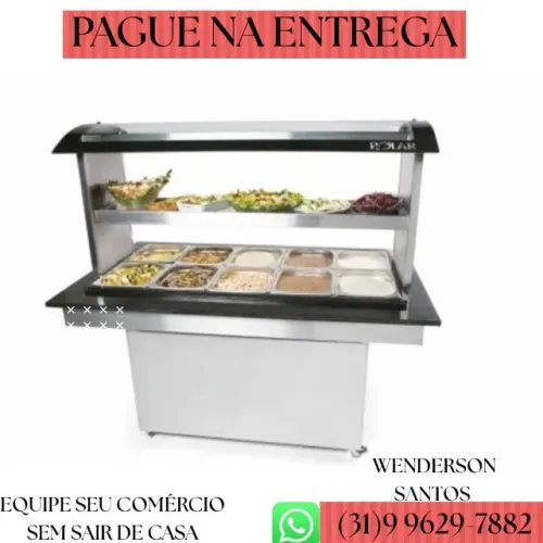 Buffet Self Service Polar Conjugado para 12 Cubas Quentes e 6 Travessas Frias BRQ12F